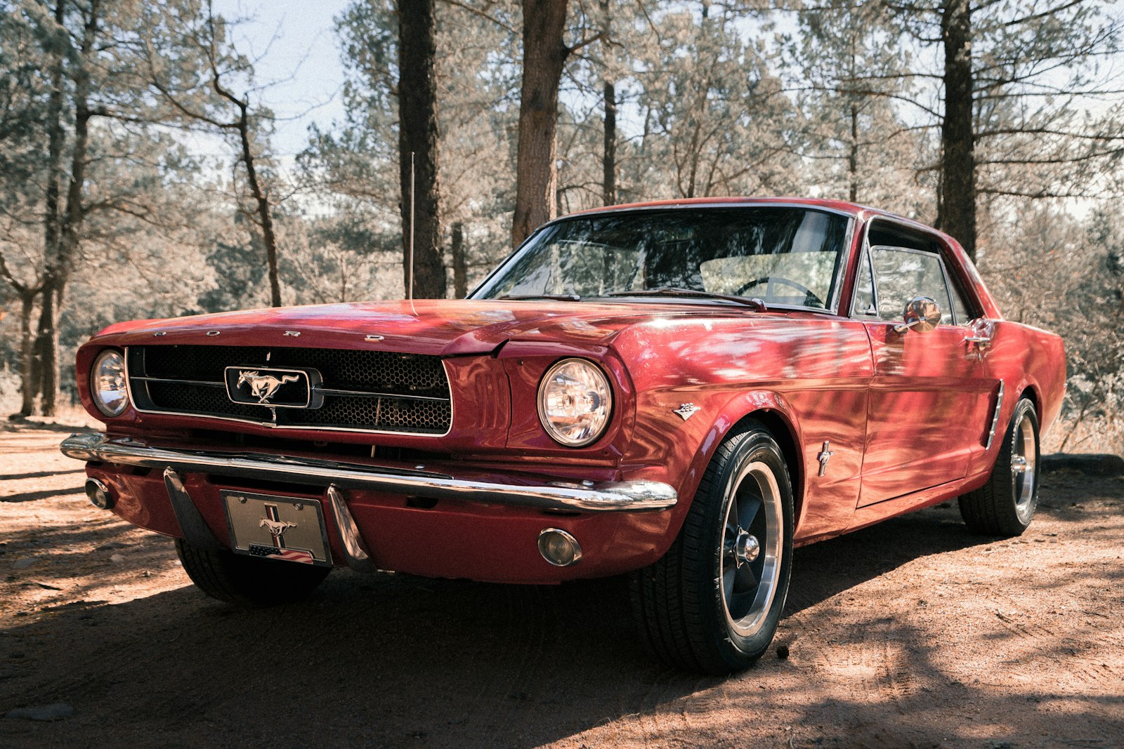A classic American car photographed outdoors