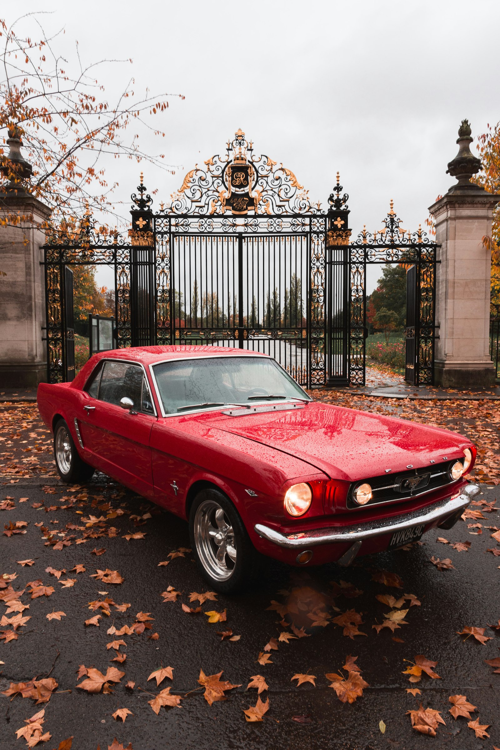 A red classic coupe